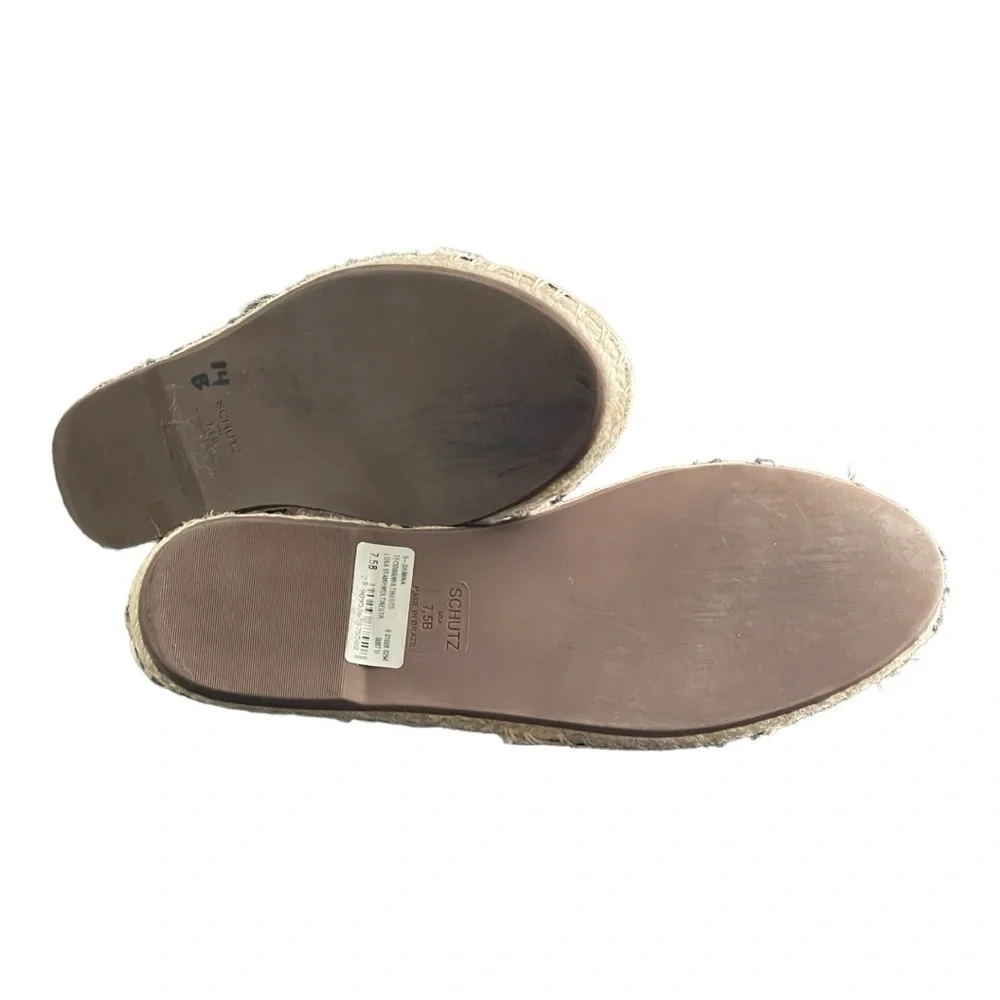 Schutz Leopard Canvas Espadrille Flats | Boho Summer Slip-On | Size 7.5